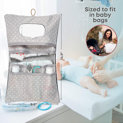 HAMUR Baby Bag Organizer - Portable Mini Diaper Bag Pouches for Newborn Essentials, Foldable Travel Gear for Boys &
