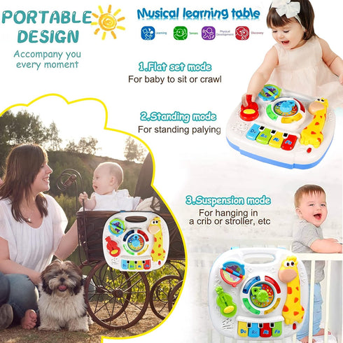 HQXBNBY 6-12 1 2 3 7 8 9 10 18 Baby Toys Months, Musical Learning Table Toys for Year Old Boys Girls Early Education