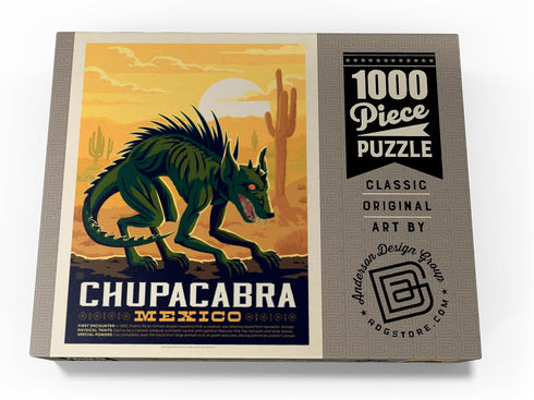 MyPuzzle Mythical Creatures: Chupacabra, Vintage Poster - Premium 1000 Piece Jigsaw Puzzle for Adults