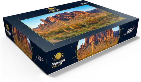 MyPuzzle The Superstition Mountains and Sonoran Desert Landscape at Sunset - Premium 500 Piece Jigsaw Puzzle