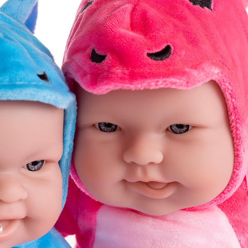 12-inch 12 JC Toys Lots to Cuddle Babies Small Soft Twin Baby Dolls Unicorn Theme| Washable | Pink and Blue | Includes