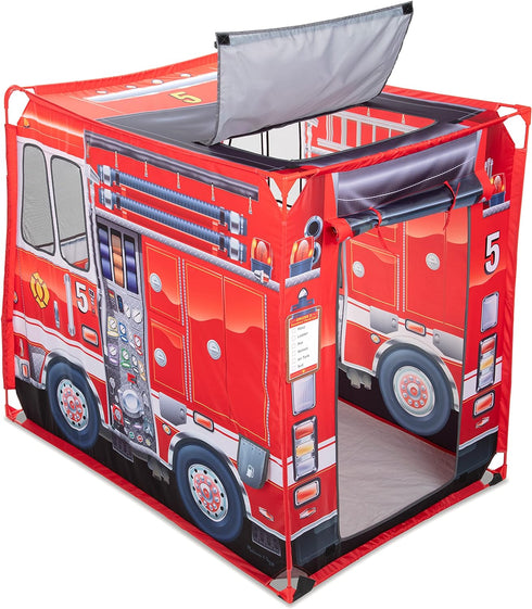 Melissa & Doug Fire Truck Play Tent, Role Play Firefighter Tent for Kids Ages 3+