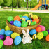 KVBXKBO 518 2.36" 18 Easter Eggs, Fillable Bright Colors Plastic Easter Eggs Empty Include Golden Eggs, Easter
