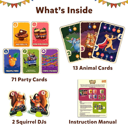 Skillmatics Card Game - Jungle Party, Fun Family Card Game of Strategy & Luck, Party Game, Gifts for Girls & Boys Ages 7, 8, 9 & Up