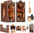 Book Nook Kit,DIY Miniature House Kit,Dollhouse Booknook with Dust Cover & LED