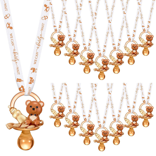 Coume 60 Pcs Shower Party Pacifiers Necklace Bear Bottle Acrylic Pacifiers Charm