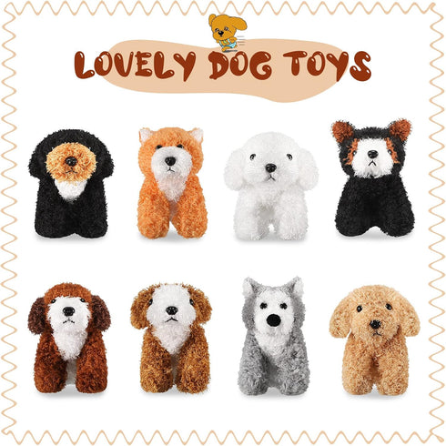 Sumind 8 Pcs Mini Plush Dogs Stuffed Animals Bulk, Assorted Cute 5 Inch Small Animal Plush Toys for Party Supplies