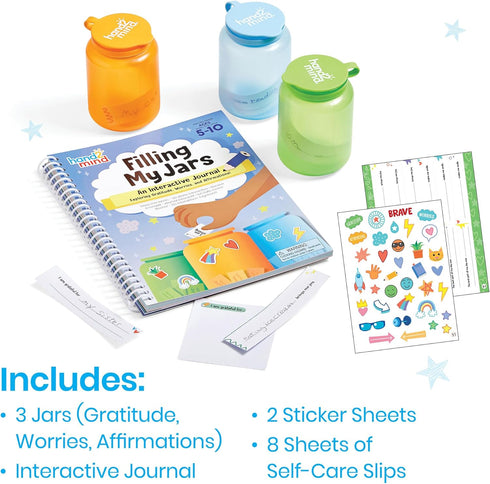 hand2mind Filling My Jars Interactive Journal, Kids Gratitude Journal, Positive Affirmations, Mindfulness Activities