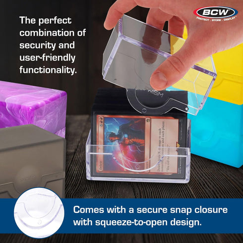 BCW Spectrum Prism Deck Case - Carnelian Red, 1 ct, Fits 100 Double-Sleeved Cards, Trading Card Storage