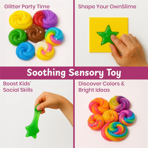 PW 4+ 10+ DIY Slime Making Kit for Kids Years, Glitter, Scented, Butter Slime Activities, Unicorn, Dinosaur, Mermaid