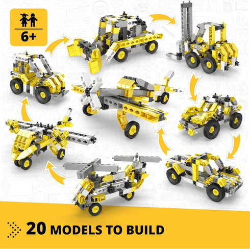 Engino- Creative Builder STEM Toys, 20 Multimodel Set, Educational Toys for Kids 6+, Engineering Kit, STEM Building Toys, Gift for Boys & Girls