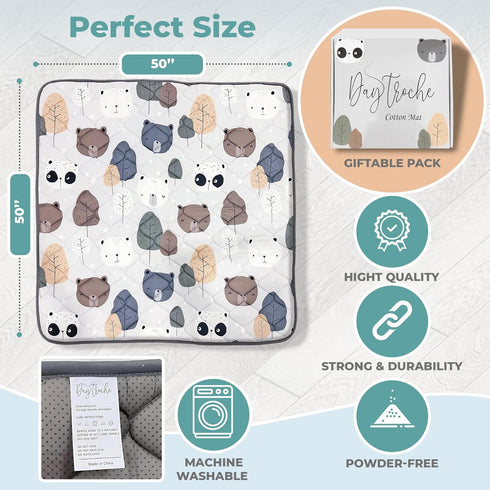 DayTroche 50 50 Inches Tummy Baby Play Mat x for Playpen Padded Play Mat for Babies, Shock-Absorbing EVA Foam
