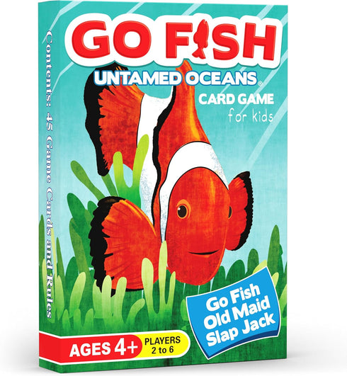 GO Fish Untamed Oceans Card Game for Kids 4-8 - Play Old Maid & Slap Jack - Family Game Night Fun