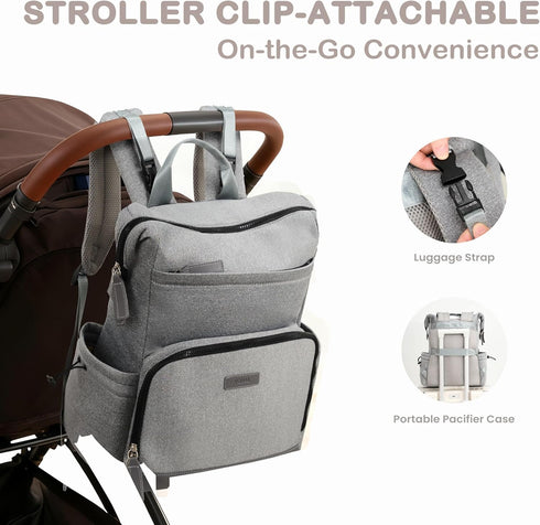 Backpack 33L Backpack Backpack 12 VONAL Neoprene Diaper Bag with Changing Pad, Large Capacity Neoprene Baby Diaper Bag