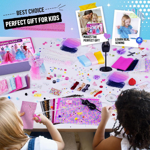 800+Pcs 6 8-12, 6 7 8 9 10 11 12 ONE TO FOUR Fashion Designer Kits for Girls with Mannequins - Girls Fashion Design