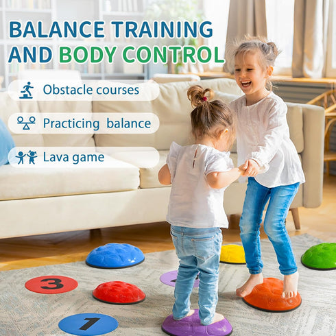 OUTREE Stepping Stones for Kids, 6 Pcs Balance Training and Sensory Coordination Stones