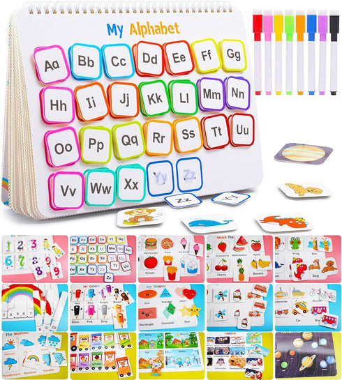 Huijing Montessori Preschool Learning Activities Busy Book - Workbook Activity Binder / Toys