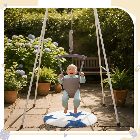 Nuanchu Baby Jumper Mat Soft Plush Baby Doorway Jumper Rug Portable Toddler Exerciser Mat for Active Toddler Indoor