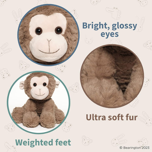 Bearington Giggles Monkey - 10.5 Inch Monkey Stuffed Animal, Big Plush Monkey