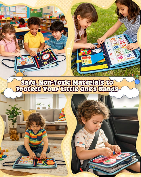 LADFAR 1 1-3, 1 Busy Board for Year Old, Busy Book for Toddlers Montessori Toys for Year Old, Educational Sensory