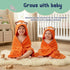 100% 3D Mother's Choice Organic Cotton Baby Hooded Towel Ultra-Soft & Absorbent Baby Bath Towels for Newborn