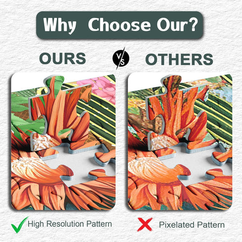 Succulent Puzzles for Adults, Cactus Flower Garden Jigsaw Puzzles 1000 Pieces, Nature Plant Puzzles as Succulent Wall Art Decor