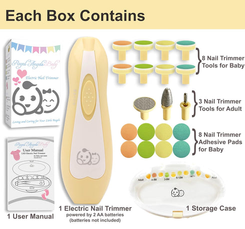 Royal Angels 21 1 Trimmer Set 2 4-in-1 in Electric Nail Value (Yellow) & Pcs Nose, Nail & Ear Cleaner (Blue & Pink)