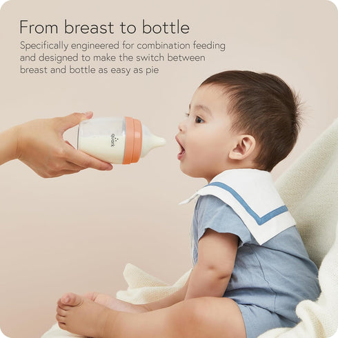 8 Oz 2 Pack BuubiBottle Max Slow Flow Bottle for Newborn Babies by Quark - with Anti-Colic RealFeel Nipple to Simulate