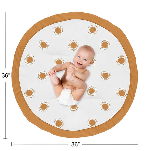 Tummy Sweet Jojo Designs Orange and White Boho Sun Boy Girl Baby Playmat Time Infant Play Mat Pumpkin Rust Orange Retro