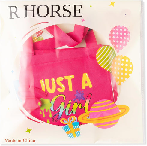 2Pcs Set, R HORSE Kid Apron and Chef Hat Adjustable Children Pink Kitchen Toddler Apron for Girl Who Loves Slime, Dress