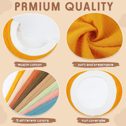 8 Newwiee Pcs Large Muslin Pullover Baby Bibs Full Coverage Toddler Slip on Absorbent Bib Waterproof Toddler Towel Bibs