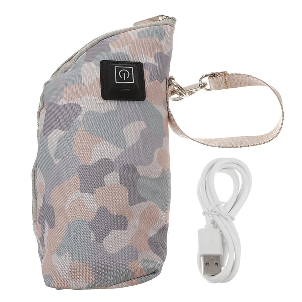 USB Milk Bottle Warmer Bag with Thermal Insulation Car Charging Heating Pouch