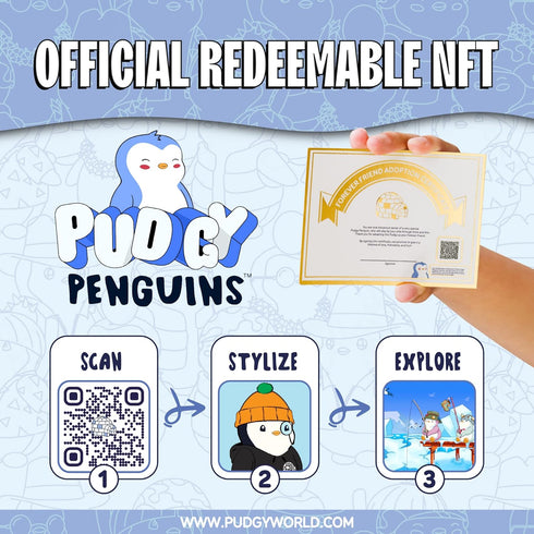 Plush Buddies - Adopt Your Forever Friend with 4 Different Penguin Plushie Designs, 7.8 Inch, Digital Experience Code
