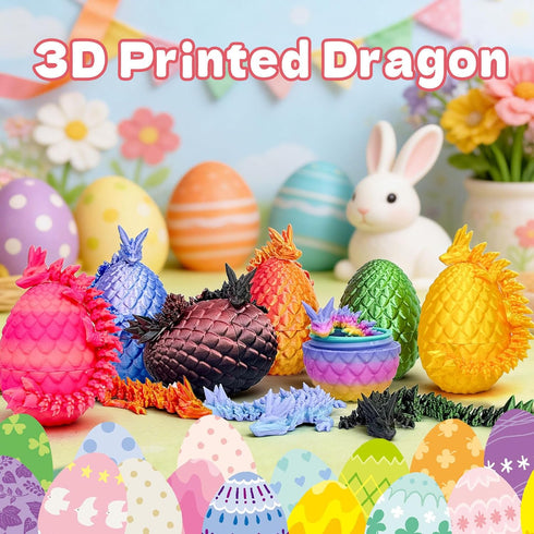 Aesinos 18PCS 3D 3D 3D 3D (18PCS) Printed Dragon Eggs with Dragon Inside Easter Eggs Printed Dragon Easter Toys Mystery