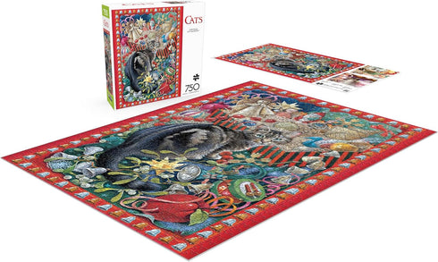 Buffalo Games 750 Piece Jigsaw Puzzle - Christmas Cat-tastrophy - Perfect for Game Nights