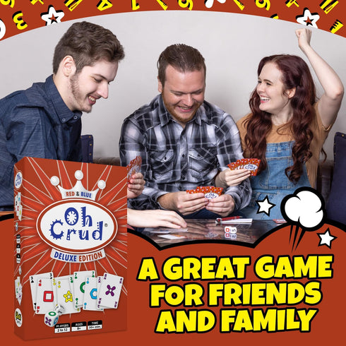 2-12 Oh Crud Deluxe Edition: A Trick-Taking Card & Dice Game for Adults & Families, Strategy Card Game for Family Game