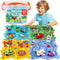 VESPRO 4 Series Toddler Car Track Set, 68PCS Kids Car Track Play Set,