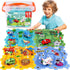 VESPRO 4 Series Toddler Car Track Set, 68PCS Kids Car Track Play Set,