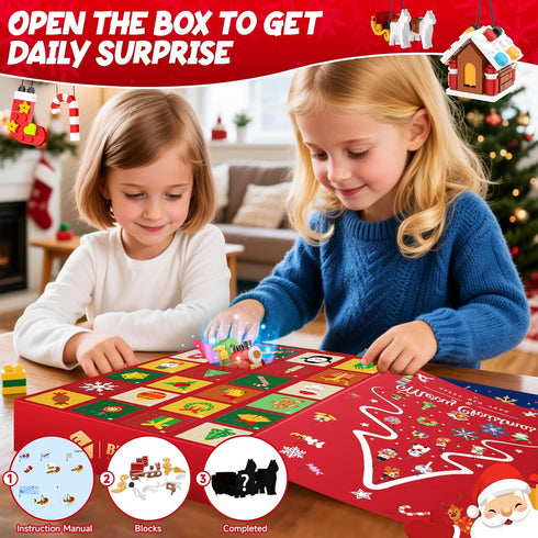 2025 Sets, 24 Packs 6+ Christmas Advent Calendar Building Christmas Ornaments Building Kit, Christmas