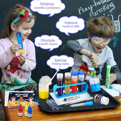 Educational Science Kit for Kids, 56 Experiments, 70+ PCS DIY STEM Projects, Lab Coat Included