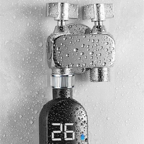 QRZMEDU 360 Shower Thermometer, Bath Temp Thermometer for Baby Bath Thermometers, Digital Temperature Display Shower
