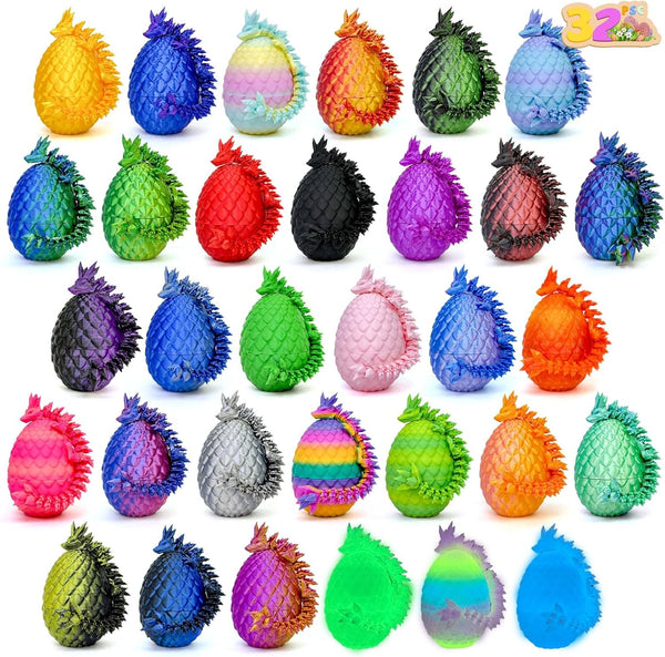 Navoxa 32pcs 3D Printed Dragon Eggs, 3D Dragon Eggs with Dragon Inside,Prefilled Easter