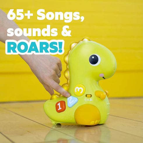 Bright Starts Go, Go, Dino Crawl & Count Activity Toy for Infants - Rolls, Lights Up, Plays Music and more, Ages 6 Months+