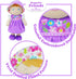 June Garden 12" Soft Dolly Laura - Stuffed Baby Doll Gift for 1-3 Year Old Girls in Purple Dress