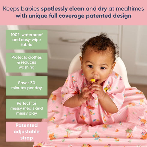 6-36 BIBaDO - Long Sleeve Baby Bibs - Babies & Toddlers Months - Coverall Baby Led Weaning Bib - Easy Wipe, Soft