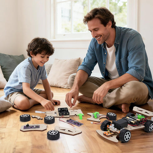LEPANDA 8-10, 8-12, 9 10 11 12 13 14 Wooden Racing Car, STEM Kits for Kids Age STEM Toys for Boys Remote Control Model
