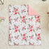 Set 4 Set Flower Toddler Bedding for Girls Pieces White Floral Toddler Bed with Pink Roses and Green Leaves - Includes
