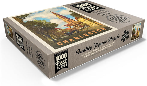 MyPuzzle Charleston, South Carolina - St Philip's Church Vintage Poster, Premium 1000 Piece Jigsaw Puzzle