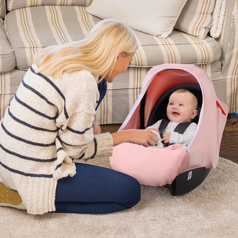 Summer Metplus Car Seat Cover Baby Girl, Breathable Mesh Window Infant Carseat Canopy, Stroller Sunshade Net