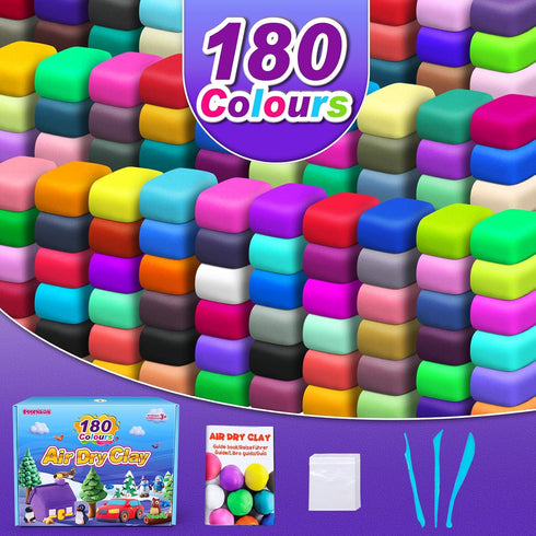 180 3 4 5 6 7 8+ ESSENSON Air Dry Clay Colors, Modeling Clay for Kids, DIY Molding Magic Clay for with Tools, Toys